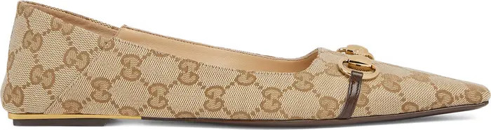 Vittoria Horsebit GG Canvas Convertible Flat (Women) | Nordstrom