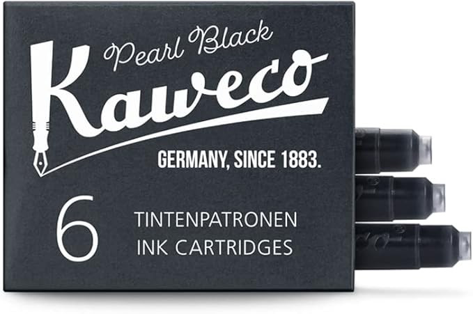 Kaweco Fountain Pen Ink Cartridges Pearl Black Pack of 6 | Premium Ink with Short Standard Cartri... | Amazon (UK)
