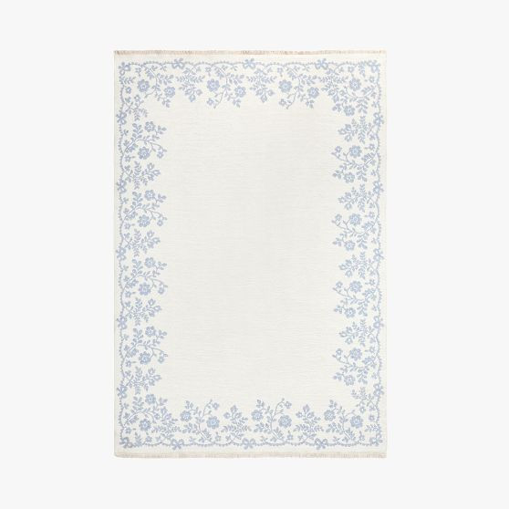 LoveShackFancy Floral Border Reversible Washable Rug | Pottery Barn Teen