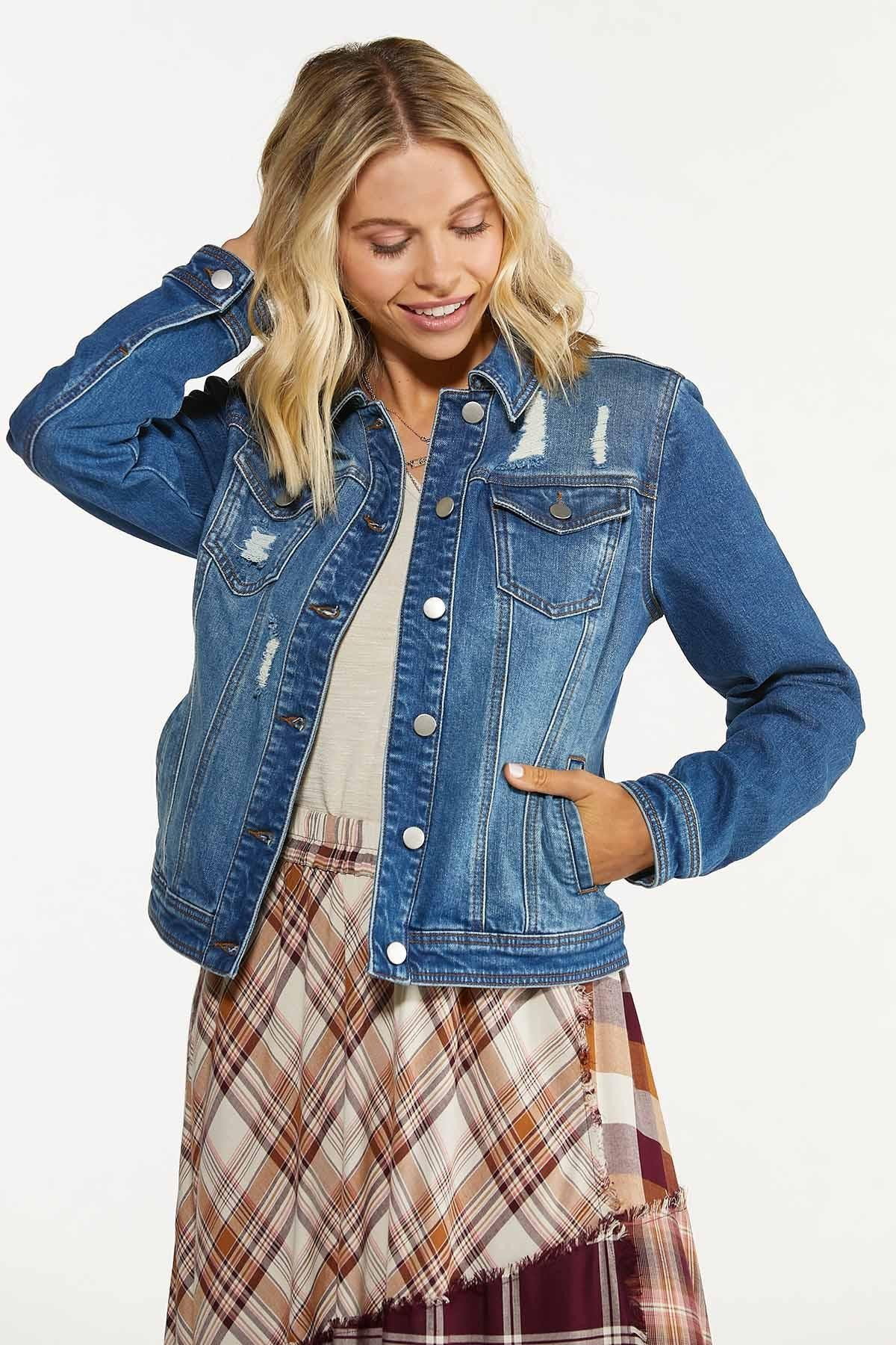 Distressed Denim Jacket | Cato Fashions