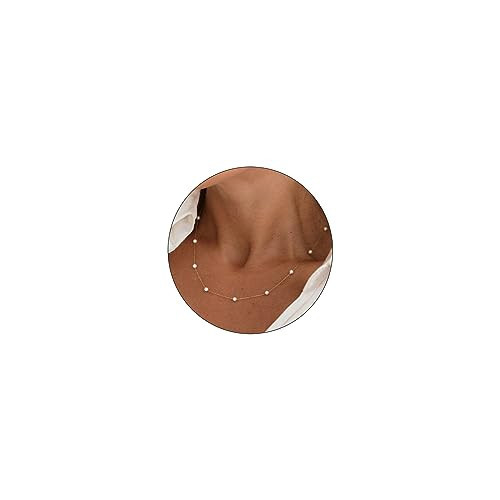 Pearl Necklaces for Women 14k Gold Plated White Pearl Choker Necklace Dainty Small Tiny Beaded Pearl Strand Chain Necklace Delicate Single Wedding Prom Bridal Jewelry Gift | Amazon (US)