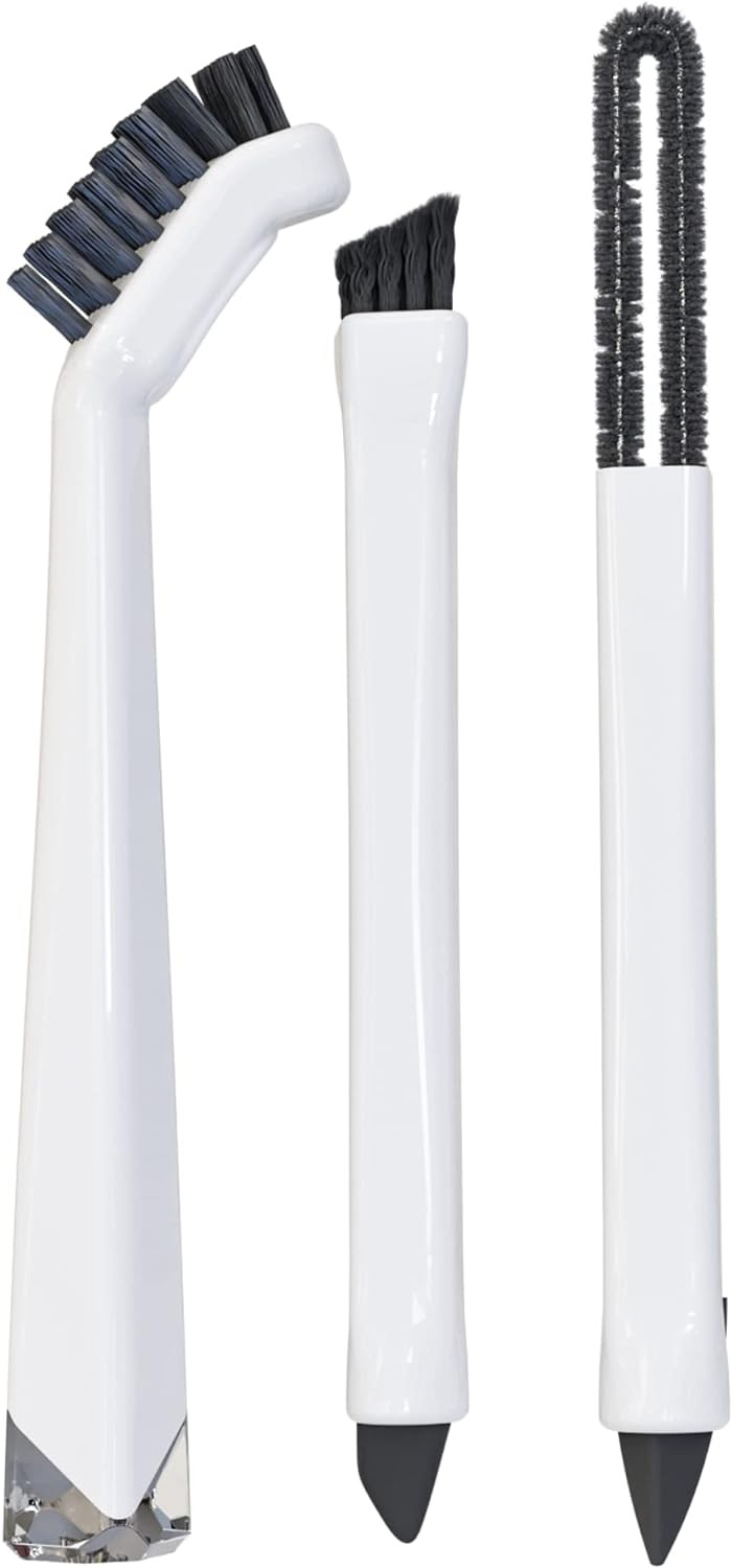 Small Cleaning Brush Set 3pcs—Crevice Brushes for Cleaning—Scrub Brushes Set with Silicone Tipped Scrub Brush—Stiff Handle Miniature Cleaning Brush for Kitchen Uensils, Tight Spaces, Tub, Shower | Amazon (US)