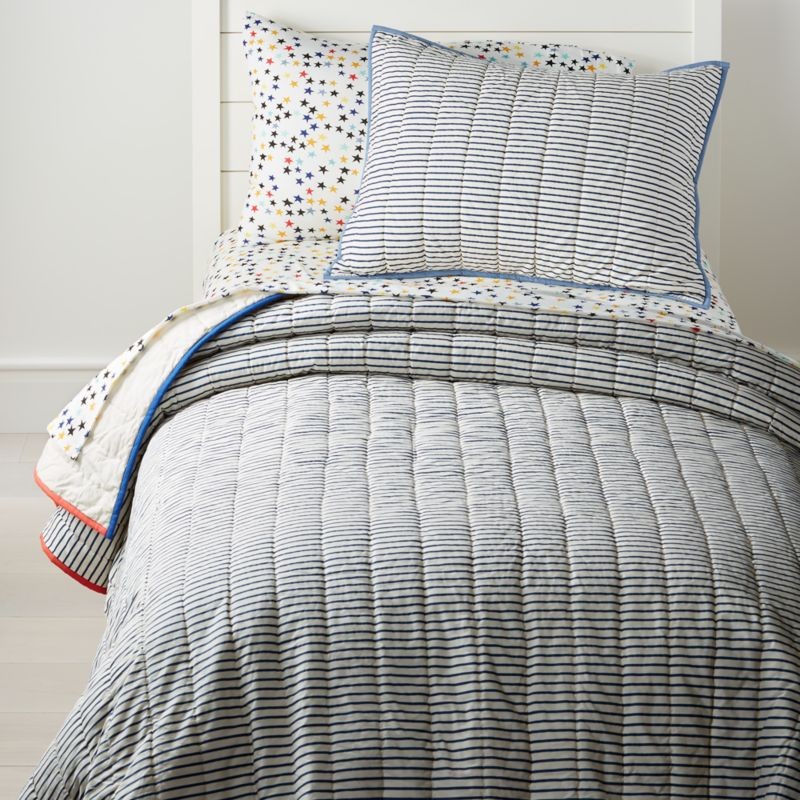 Ticking Stripe Quilt | Crate & Barrel