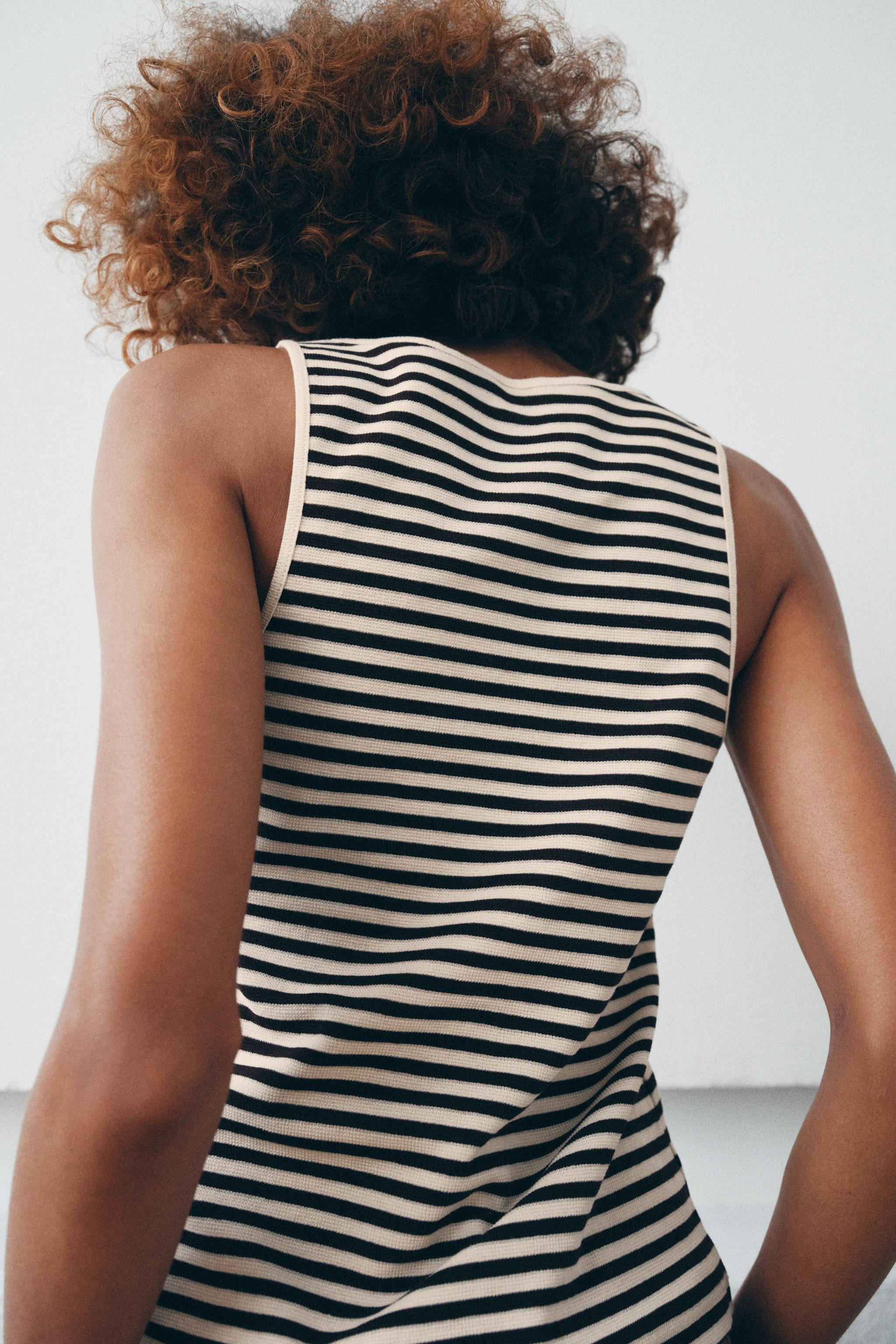 STRIPED SLEEVELESS TOP | Zara US
