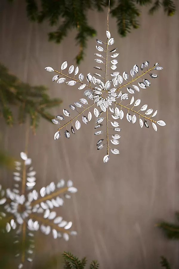 Giant Beaded Snowflake Ornaments, Set of 2 | Anthropologie (US)