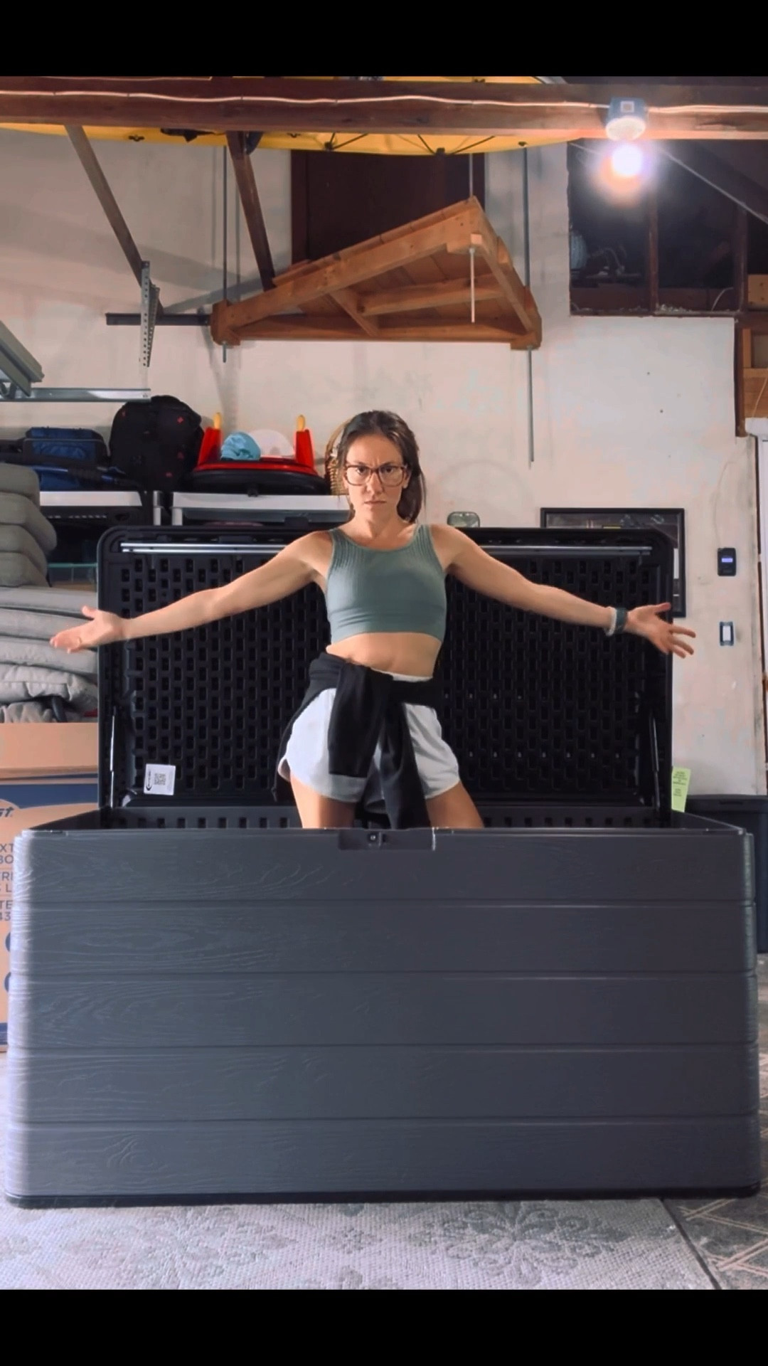 Waited 4 months for a deck box… so I built it myself during nap time 🤍😂 

But honestly… this is one of those practical outdoor finds that ends up being so worth it. The 180 gallon size holds a ton, so it’s perfect for patio cushions, outdoor toys, pool stuff, and garden tools without everything looking messy outside. I love that it’s lockable, durable, and gives the whole patio a cleaner, more put-together look. Definitely one of those buys you’ll be glad you got before outdoor season is in full swing.




•
outdoor storage box • deck box • patio storage • patio cushion storage • resin deck box • lockable deck box • outdoor organization • backyard storage
#outdoorstorage #deckbox #patioorganization #patiostorage #backyardorganization 

#LTKHome #LTKSaleAlert #LTKSeasonal