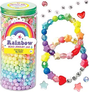 Creativity for Kids Rainbow Bead Jar Jewelry Making Kit: Makes 40+ Friendship Bracelets, DIY Craf... | Amazon (US)