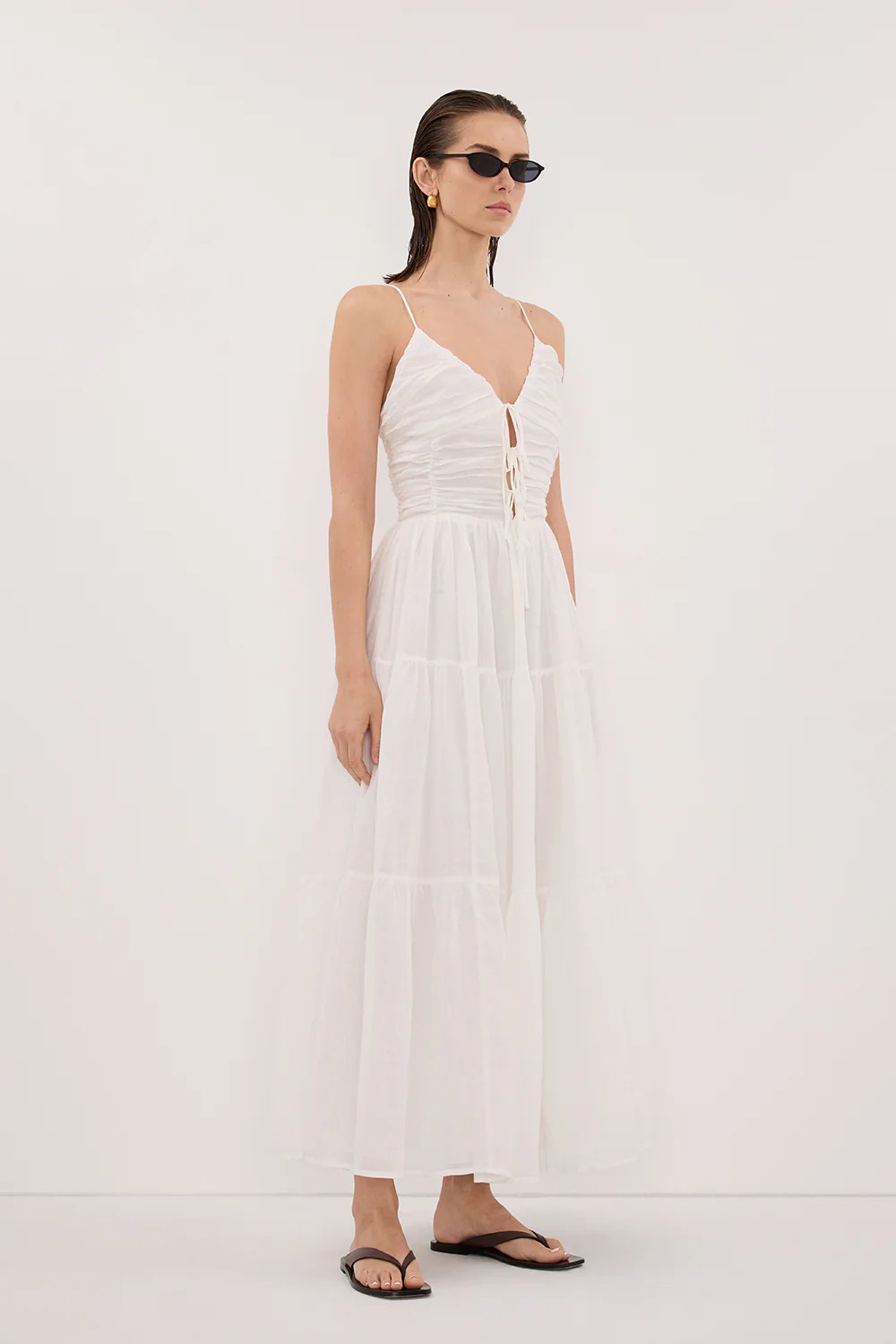 MARNIE WHITE RAMIE MIDI DRESS | DISSH