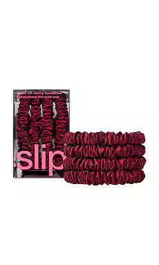 slip Skinny Scrunchies Set Of 4 in Maroon from Revolve.com | Revolve Clothing (Global)