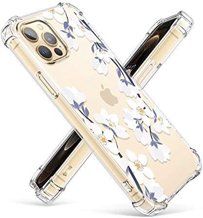 GVIEWIN Floden Lite Case Compatible with iPhone 12 Pro Max 6.7 Inch 2020, Clear Floral Women Thin... | Amazon (US)