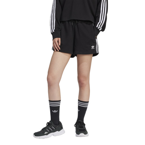 adidas Originals Womens adidas Originals 3-Stripes FT Shorts - Womens Black/White Size L | Foot Locker (US)