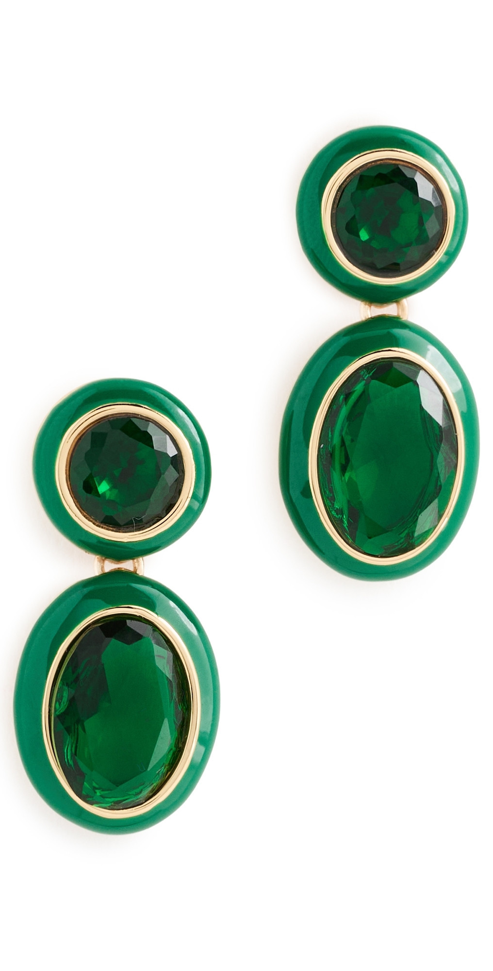 Ettika Duet Drop Earrings Green One Size | Shopbop