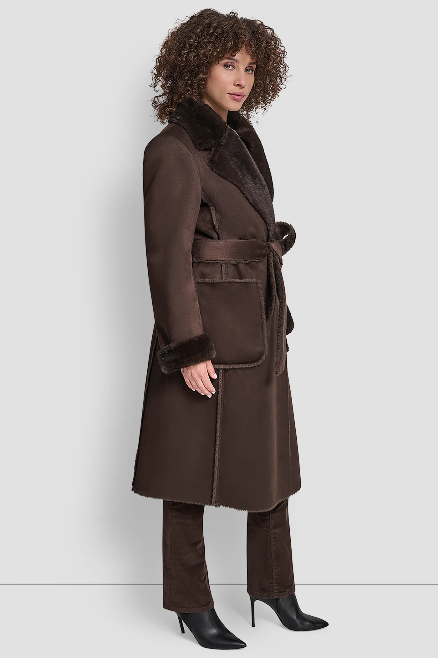 BELTED FAUX SHERLING | DKNY