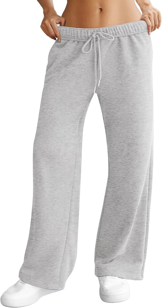 Womens Wide Leg Sweatpants Interior Drawstring Baggy Sweat Pants with Pockets Elastic Waisted Lou... | Amazon (US)