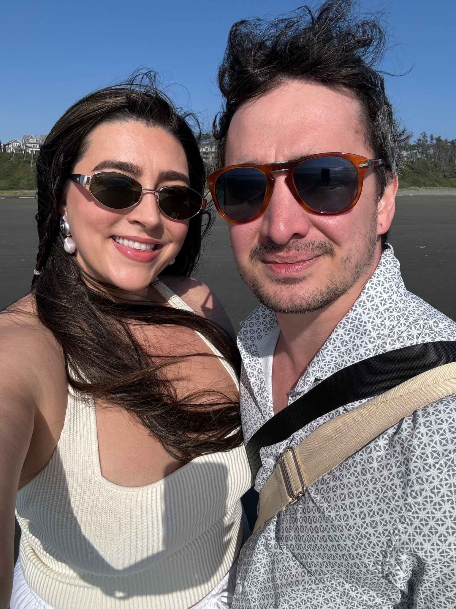Is it even a beach day if it’s not windy?! Wearing my new halter knit top & fave summer earrings!! Sharing before they’re gone for good. They’re on final sale! 😭 Will be wearing seashells and pearls forever ♾️ 🐚. Linked my hubby’s sunnies & breezy shirt, too! #seashelljewelry #shellearrings #mermaidcore #beachfit #linenpants #haltertop #menswear #midsize #summerwear #pearls #pearljewelry #baroquepearls #trendysunglasses

#LTKMidsize #LTKSummerEdit #LTKSaleAlert