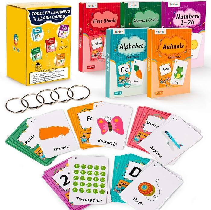 130 Flash Cards for Toddlers, ABC Alphabet, Numbers, Colors & Shapes, First Words, Animals Presch... | Amazon (US)