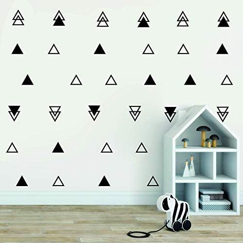 64pcs/ Set Triangles Wall Decor Sticker Solid Hollow Tribal Triangles Pattern Stickers Vinyl Kids Ro | Amazon (US)
