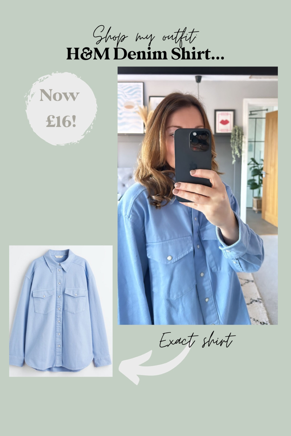 Shop my outfit: H&M denim shirt 🤍 #HM #NewIn 

#LTKfindsunder50 #LTKfindsunder100 #LTKstyletip