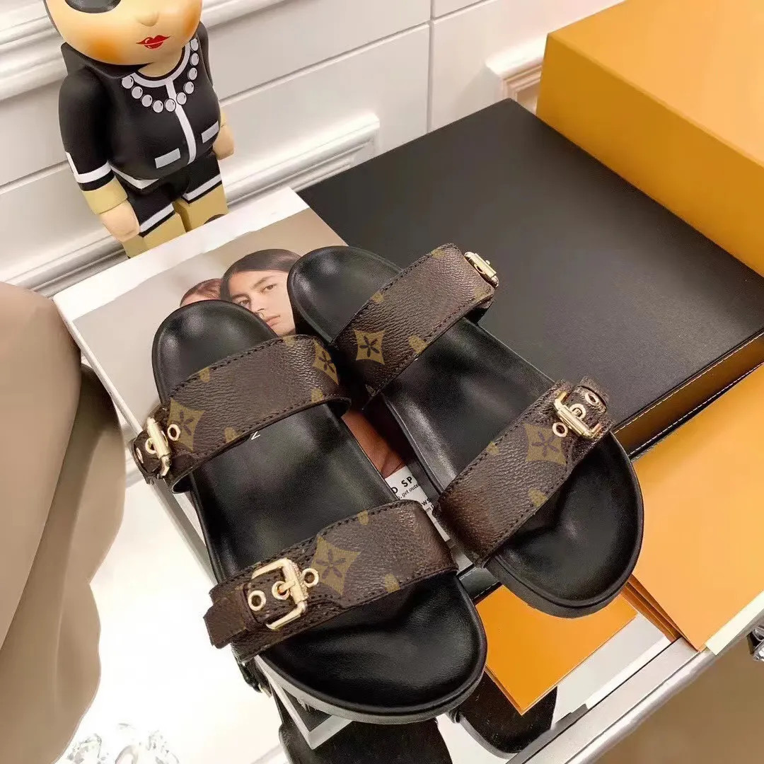 Bom Dia Genuine Leather sandal Slipper Casual Shoe summer beach gladiator Mules hasp 2024 New wom... | DHGate