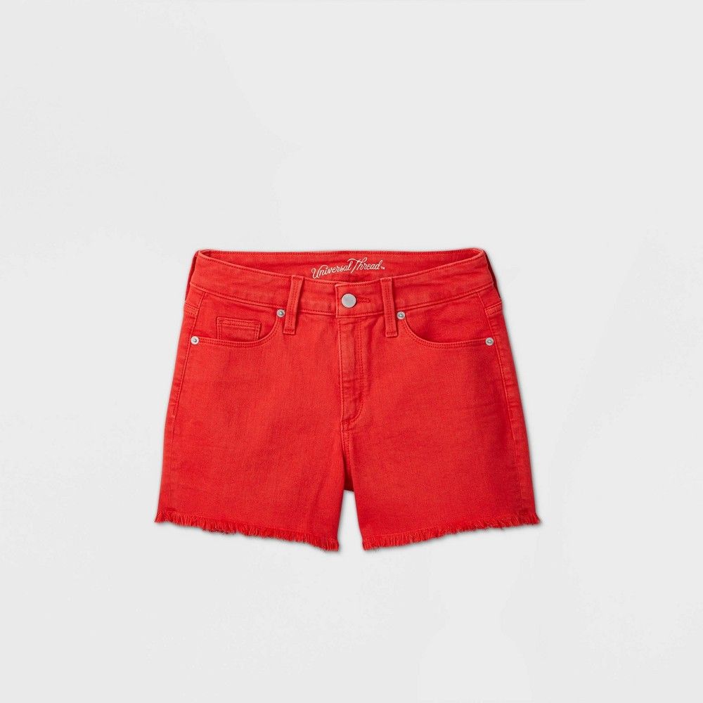 Women's High-Rise Jean Shorts - Universal Thread Red 2, Women's | Target