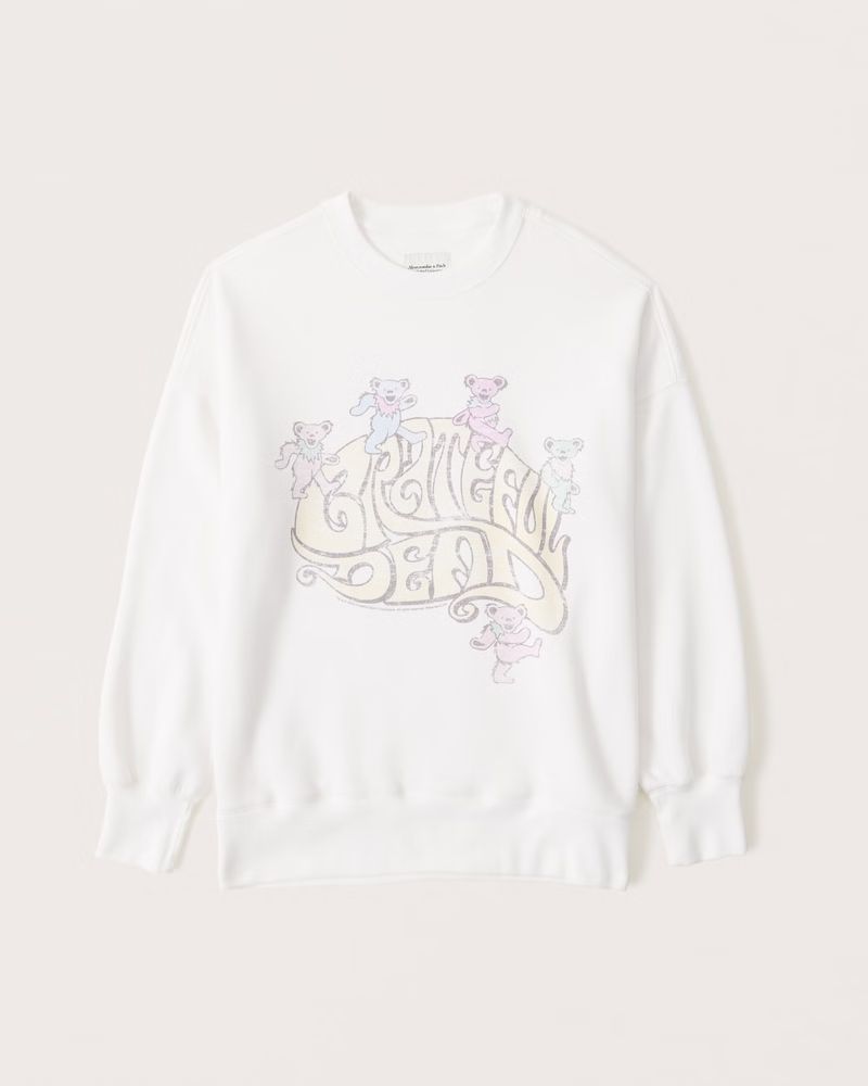 Women's Oversized Boyfriend Grateful Dead Graphic Sweatshirt | Women's Tops | Abercrombie.com | Abercrombie & Fitch (US)