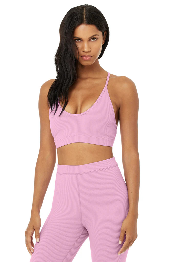 Ribbed Blissful Bra - Pink Lavender | Alo Yoga