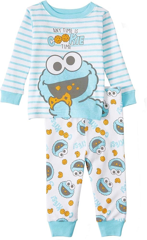 Sesame Street Cookie Monster Baby Boys 2 Piece Sleepwear Pajama Set | Amazon (US)