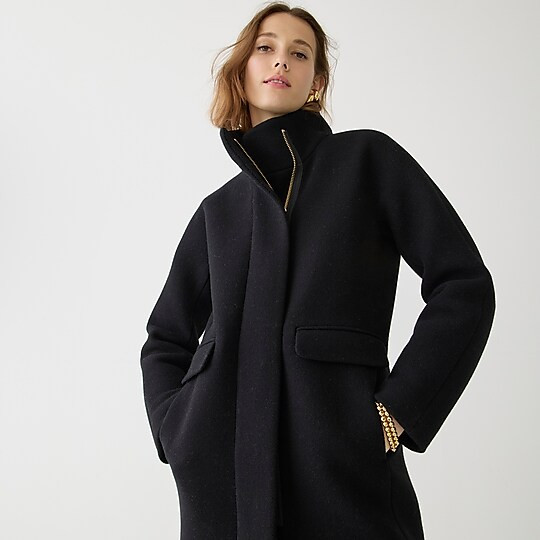 New cocoon coat in Italian stadium-cloth wool | J. Crew US