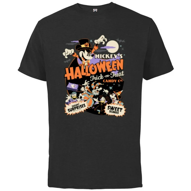 Disney Mickey’s Halloween Trick or Treat Candy Co. - Short Sleeve Cotton T-Shirt for Adults - C... | Walmart (US)