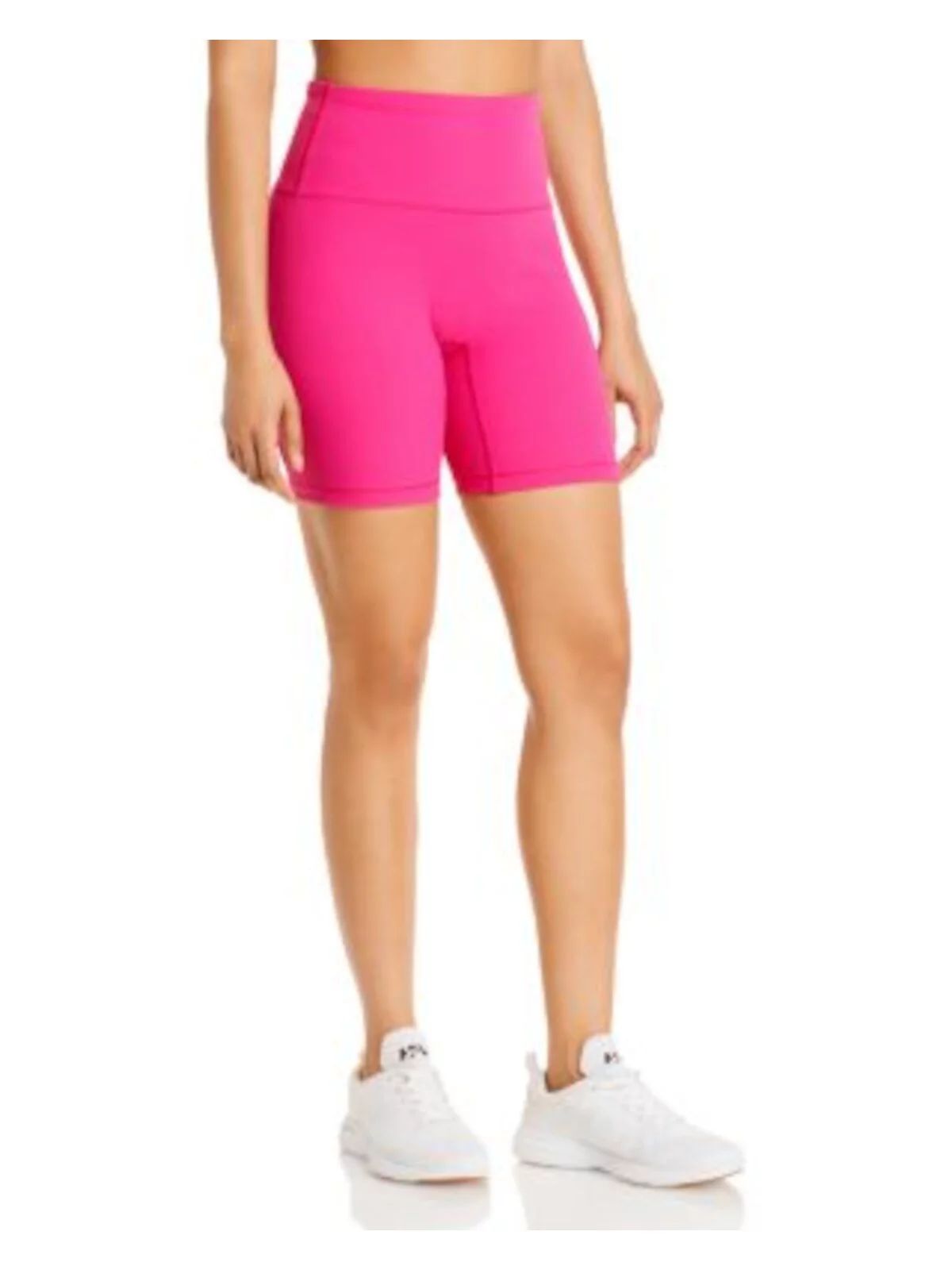 SOLID & STRIPED SPORT Womens Pink Stretch Ribbed Fitted Bike Active Wear High Waist Shorts S | Walmart (US)