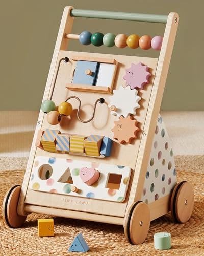 Tiny Land Wooden Baby Walker, Baby Push Walker, Montessori Walker Toy, Adjustable Speed Baby Walker for Boys and Girls, Baby Activity Center, Push Toys for Kids Development | Amazon (US)
