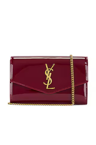 Saint Laurent Wallet On Chain Bag in Red Grenat | FWRD | FWRD 