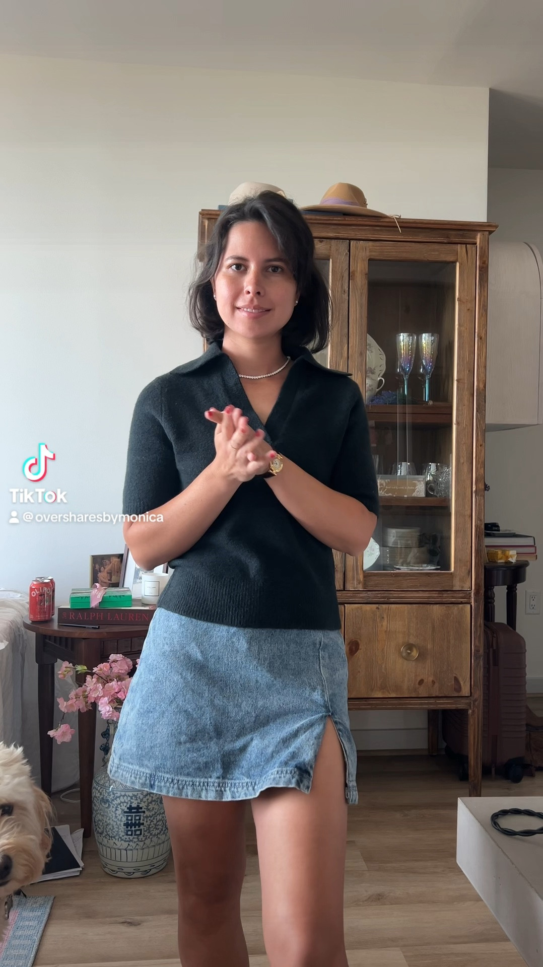 Fall transition outfit, black short sleeve sweater, jean skirt, Chanel ballet flats 

#LTKFindsUnder50 #LTKVideo #LTKFindsUnder100