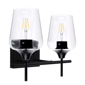 CO-Z 14.02-in 2-Light Matte Black LED Modern/Contemporary Vanity Light | Lowe's