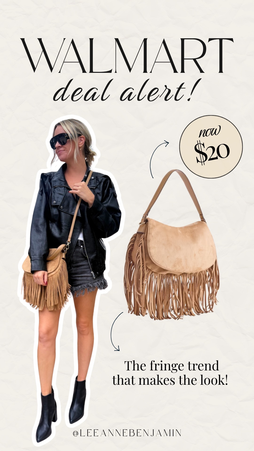 only $20 on my favorite fringe bag at Walmart! 

 #LTKootd #LTKOver40 #LTKSaleAlert