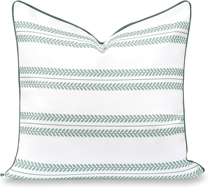 Hofdeco Premium Coastal Grandmillennial Patio Indoor Outdoor Throw Pillow Cover Only, 22"x22" Wat... | Amazon (US)