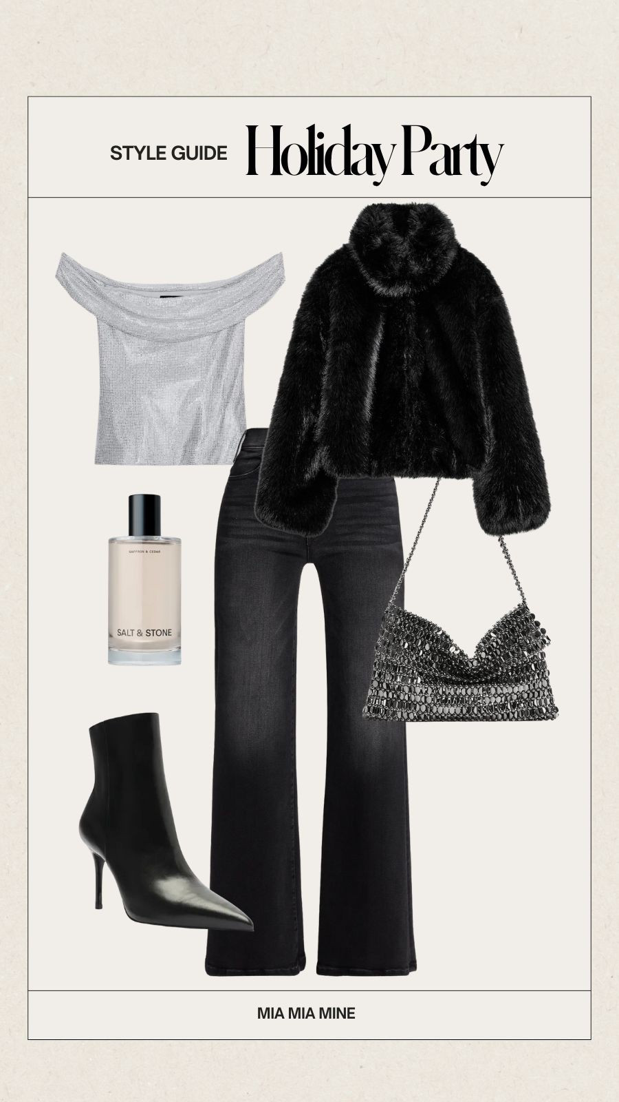 Holiday party outfits / New Year’s Eve outfits 
Zara faux fur coat
Zara shiny off the shoulder top 
Mother denim
Schutz black booties
Zara rhinestone handbag
Baccarat rouge 540 dupe

#LTKHoliday #LTKootd #LTKFindsUnder100