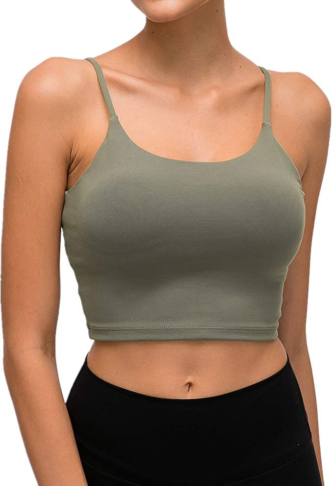 Lemedy Women Padded Sports Bra Fitness Workout Running Shirts Yoga Tank Top | Amazon (US)