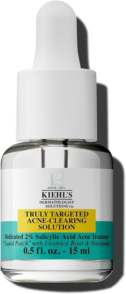 Kiehl's Truly Targeted Acne-Clearing Pimple Patch with 2% Salicylic Acid, Invisible Liquid Acne S... | Amazon (US)