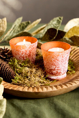 Colorful Rustic Glass Votive Holders, Set of 2 | Anthropologie (US)