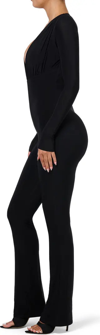 Deep V-Neck Long Sleeve Jumpsuit | Nordstrom