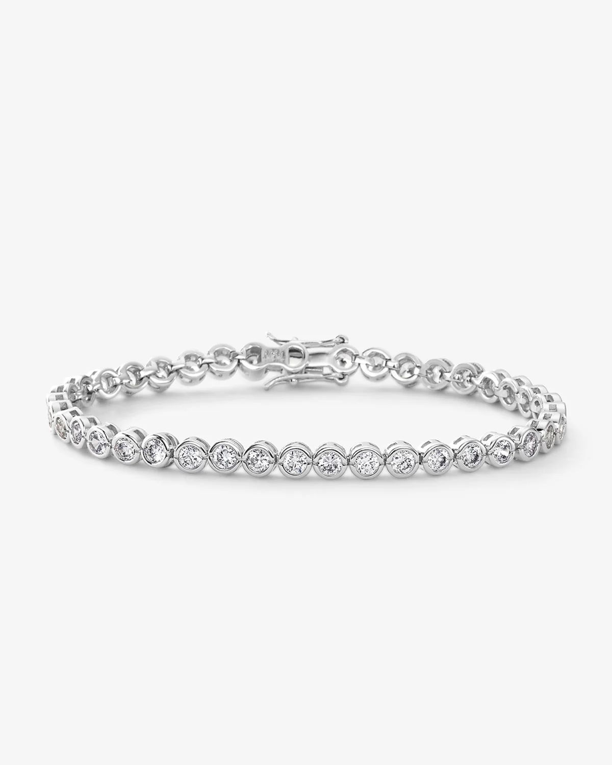 Baroness Tennis Bracelet - Silver|White Diamondettes | Melinda Maria