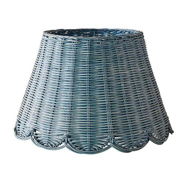 Isabel Rattan 18” Lampshade in French Blue | Caitlin Wilson Design