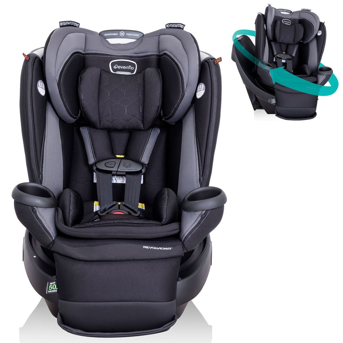 Evenflo Revolve 360 Extend All-in-One Rotating Convertible Car Seat with Quick Clean Cover | Target