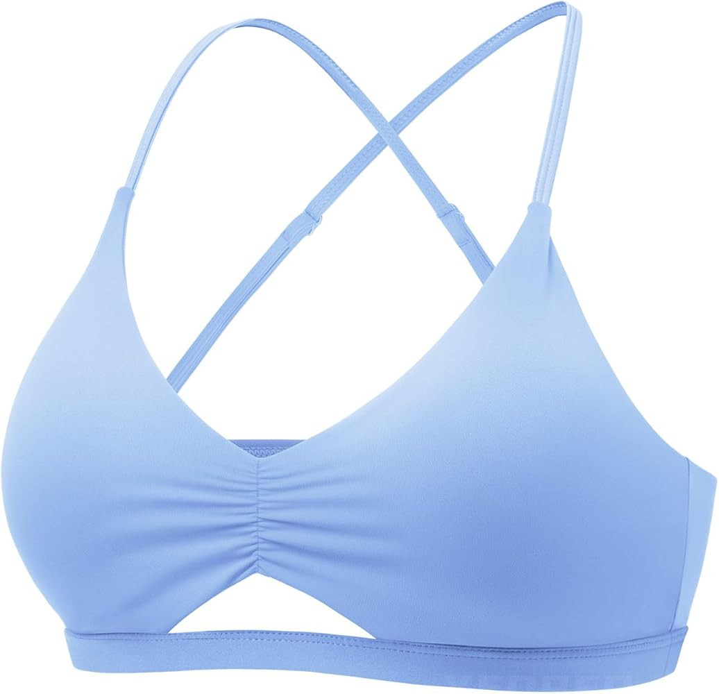 YEOREO Women's Sports Bras Chilene Strappy Criss Cross Open Back Low Impact Removable Cups Gym Yo... | Amazon (US)