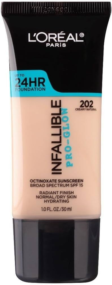 L’Oréal Paris Makeup Infallible Up to 24HR Pro-Glow Foundation, 202 Creamy Natural, 1 fl; oz. | Amazon (US)