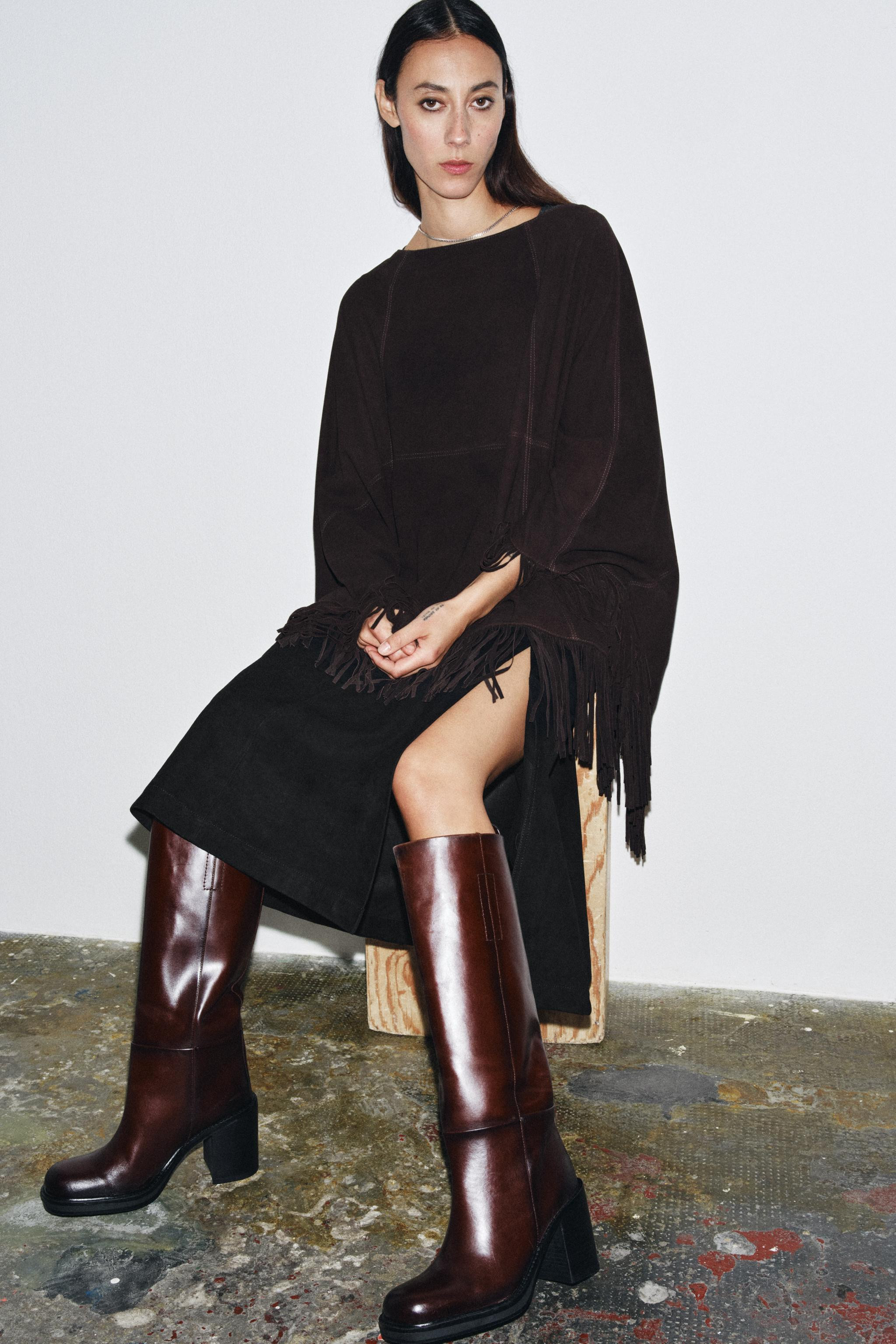 WIDE HEEL LEATHER ANKLE BOOTS | Zara US