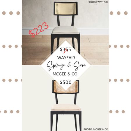 🚨Back in stock and on sale for $223!🚨 I’ve never seen these dining chairs at this price before. 🤯 Last time they were restocked in black, they sold out within 24 hours. 

McGee and Co.’s Odelle Dining Chair is an upholstered cane dining chair that combines modern and traditional style. It features a cane back, tapered legs, a linen-blend seat, and comes in brown or black.

Wayfair’s Tarrington Galway Dining Chair is available in natural, grey, navy, white, and black, and can be customized to have a different frame or leg colour. It features a wicker back, a polyester blend upholstered seat, and tapered legs.

#lookforless #diningchair #diningchairs #seating #diningroom #kitchen #kitchennook #mcgeeandco #studiomcgee #furniture #farmhouse #modernfarmhouse #moderntraditional #transitional #homedecor #decor #dupes #lookalike. McGee and Co. Dupe. McGee and Co. Look for less. Studio McGee dupe. Studio McGee look for less. Home decor. Dining room chairs. Kitchen chairs. Modern farmhouse. Modern traditional home decor. Decor dupes. Looks for less. Look for less. Wood dining chairs. Black dining chairs. Cane dining chairs. Upholstered cane dining chairs. White dining chairs. Tan dining chairs. Wood dining chairs. MCM furniture. Upholstered wicker dining chairs.

#LTKhome #LTKFind #LTKSale