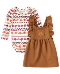 Baby Girls Pumpkin 2-Piece Playwear Set - multi clr | The Children's Place