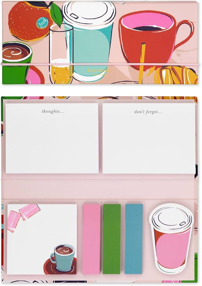 Kate Spade New York Padfolio with 7 Sticky Note Pads, Studying Essentials Set includes Cute Stick... | Amazon (US)